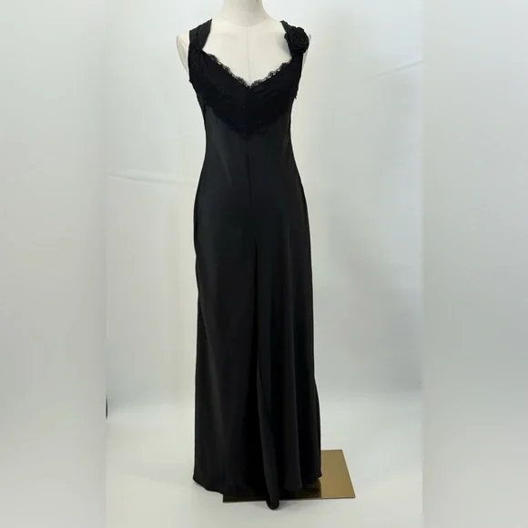 Kimchi Blue Cleo Black Satin Lace Wide-Leg Jumpsuit NWT Women’s Size M - Picture 4 of 13